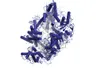 A three-dimensional molecular model of the Cas12a nuclease bound to guide RNA and target DNA, rendered as coloured ribbons and coils.